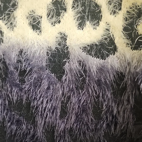 Oliver Monochrome Ombre Fuzzy Cheetah Open Cardigan Black White Large - Picture 4 of 13